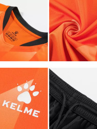 Детская футбольная форма KELME Short-Sleeved Football Suit (Orange/Black)