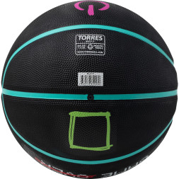 Мяч баск  TORRES Game Over B023117, р 7, резина, нейлон  корд, бут  кам , черный