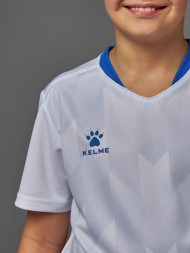 Детская футбольная форма KELME Short-Sleeved Football Suit (White/Blue)