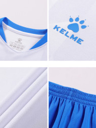 Детская футбольная форма KELME Short-Sleeved Football Suit (White/Blue)