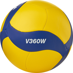 Мяч вол. MIKASA V360W, р.5, синт.кожа (ТПУ), 18 пан, маш.сш., бут.кам, желто-синий