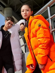 Пуховик KELME Hooded Long Down Jacket Orange