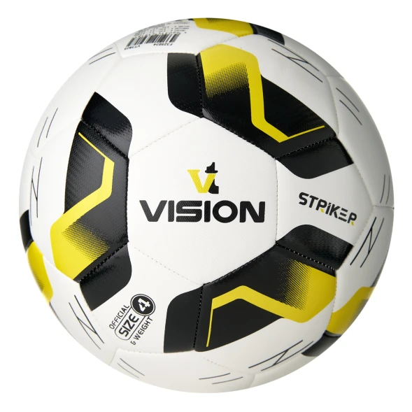 Мяч футб. VISION Striker FIFA, F325035, р.5, 32 пан.,гл.TPU,2подкл. слой, маш.сш., бело-черно-желтый
