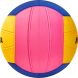 Мяч для водного поло MIKASA WP445D р.4, жен, резина, вес 400-450гр, дл.окр-65-67см, желто-сине-розов