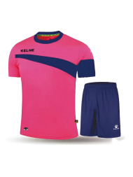Детская футбольная форма KELME Short Sleeve Football Kid Set (Pink/Blue)