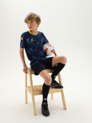 Детская футбольная форма KELME Short-Sleeved Football Suit (Dark Blue/Black)