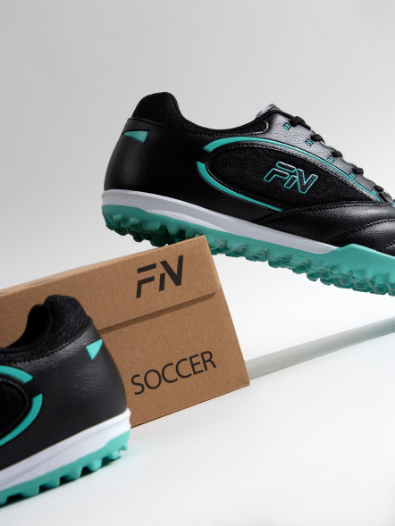 Детские шиповки FN Core  Kid (TF) (Black/Teal)
