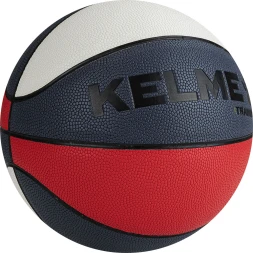 Мяч баскетбольный KELME PU Leather Basketball (White/Dark Blue)