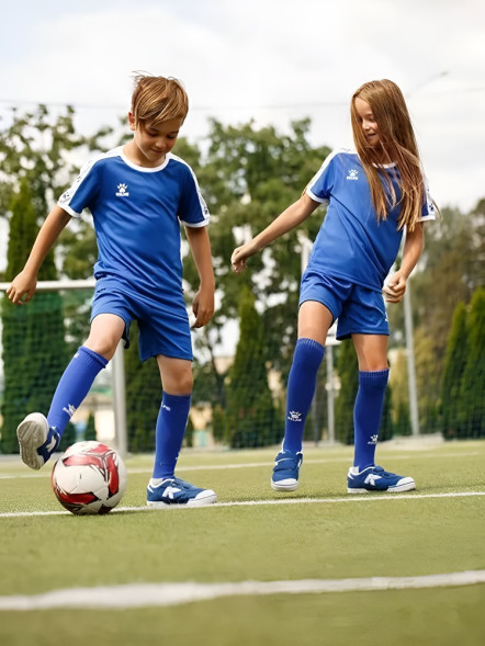 Детская футбольная форма KELME Short Sleeve Football Set Kids Blue