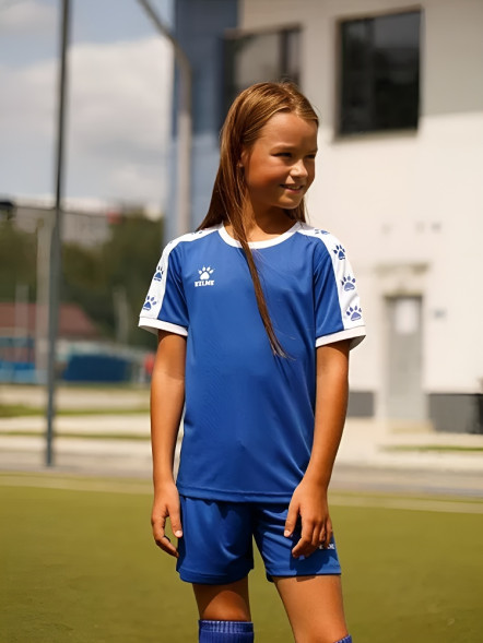 Детская футбольная форма KELME Short Sleeve Football Set Kids Blue