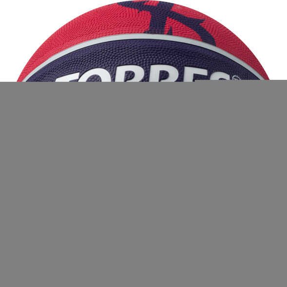 Мяч баск  TORRES Prayer, B023137, р 7, резина, нейлон корд, бут  кам , красно-серо-фиолет