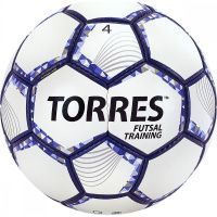 Мяч футзальный TORRES FUTSAL TRAINING, F32044, размер 4, бел/син