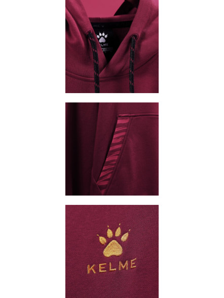 Худи KELME Knitted Hooded Sweatshirt Burgundy