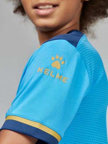 Детская футбольная форма KELME S/S Football Set Kid (Light Blue/Dark Blue)