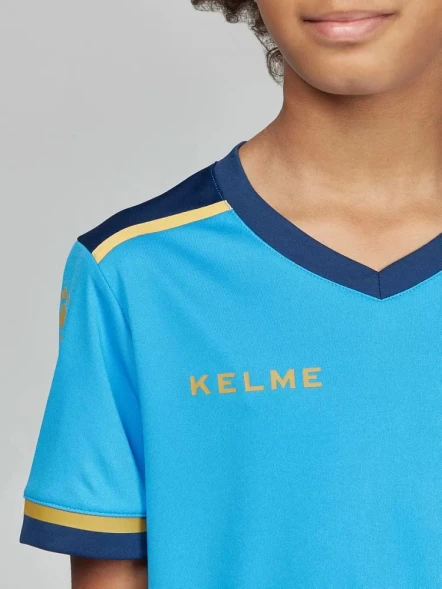 Детская футбольная форма KELME S/S Football Set Kid (Light Blue/Dark Blue)