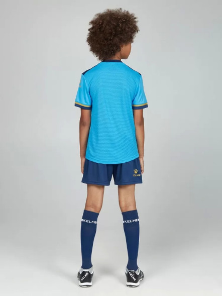 Детская футбольная форма KELME S/S Football Set Kid (Light Blue/Dark Blue)