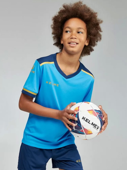 Детская футбольная форма KELME S/S Football Set Kid (Light Blue/Dark Blue)