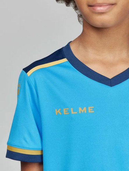 Детская футбольная форма KELME S/S Football Set Kid (Light Blue/Dark Blue)