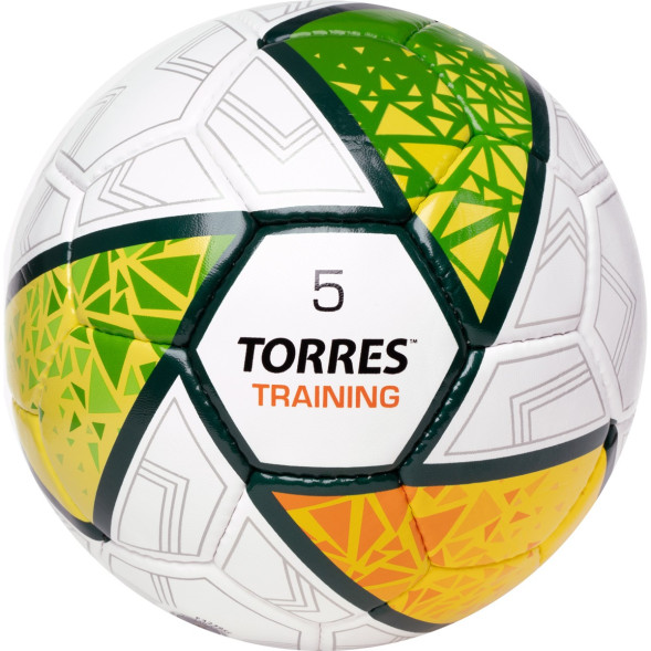 Мяч футб. TORRES Training, F323954,р.4, 32 панели. ПУ, 4 под. слоя, ручная сшивка, бело-зел-сер