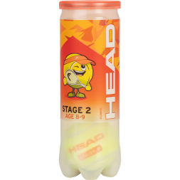 Мяч теннисный детский HEAD Stage 2 Orange, 578423,уп.3 шт, фетр,нат.резина,желто-оранжевый