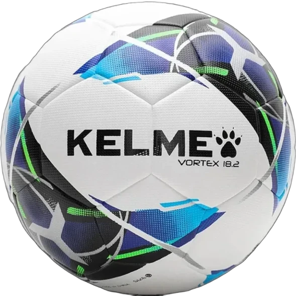 Мяч футбольный KELME Leather Football (18.2) (32 Panels) (White/Light Blue)