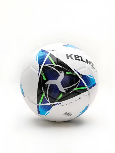 Мяч футбольный KELME Leather Football (18.2) (32 Panels) (White/Light Blue)