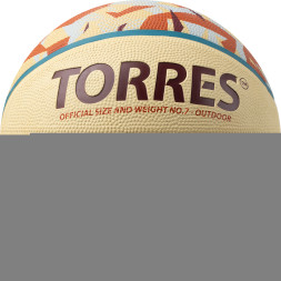 Мяч баск  TORRES Slam, B023147, р 7, резина, нейлон  корд, бут  кам, бежево-коричневый
