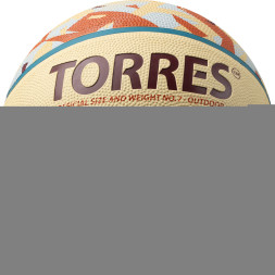 Мяч баск  TORRES Slam, B023147, р 7, резина, нейлон  корд, бут  кам, бежево-коричневый