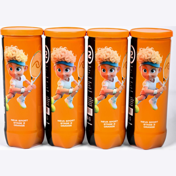 Мяч теннисный детский NS Orange, 5021005, уп.3 шт, резина, шерть, нейлон, желто-оранжевый