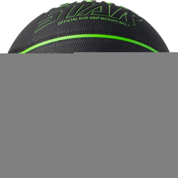 Мяч баск  TORRES Star, B323127, р 7, 7 панел ,ПУ-композит, нейлон  корд, бут кам , черно-зеленый