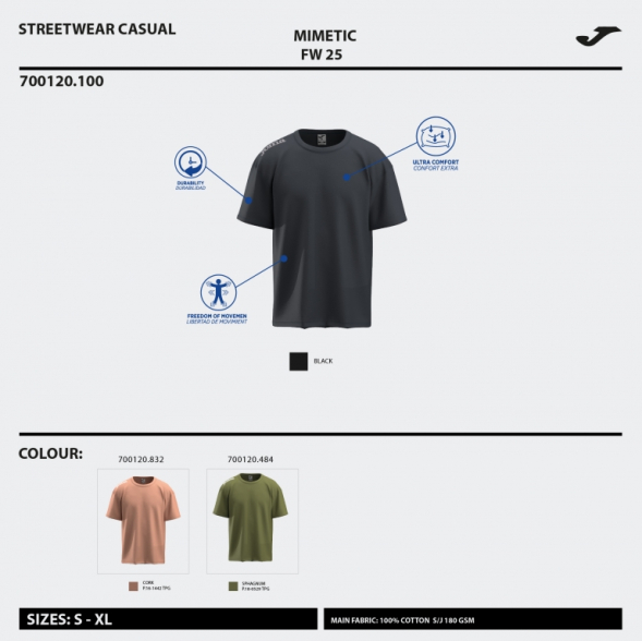 CAMISETA MANGA CORTA MIMETIC NEGRO