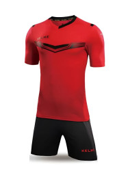 Детская футбольная форма KELME Short Sleeve Football Kid Set (Red/Black)