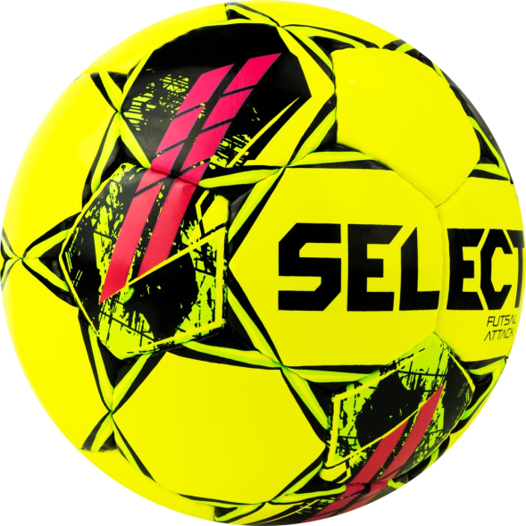 Мяч футзал. SELECT Futsal Attack V22, 1073460559, р.4, 32п, ПУ, руч.сш, желто-зелено-розовый