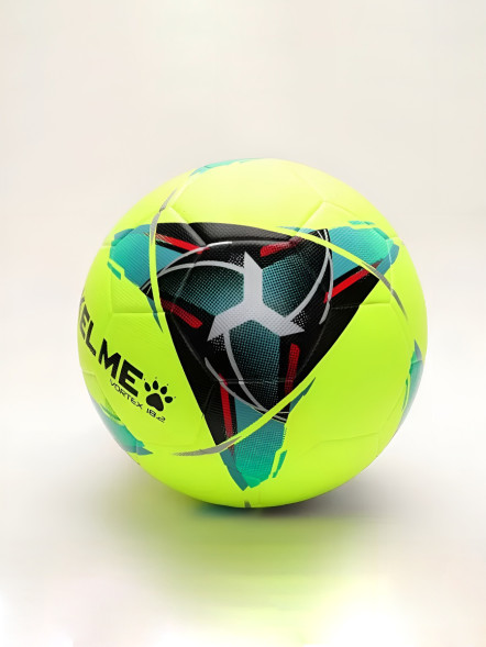 Мяч футбольный KELME Leather Football (18.2) (32 Panels) (Neon/Black)