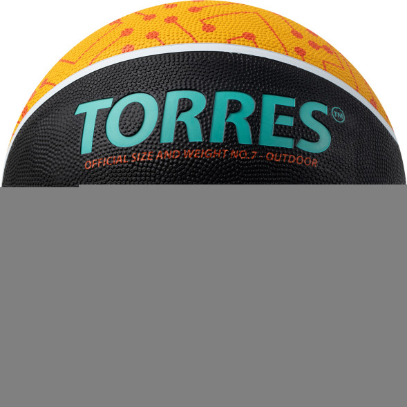 Мяч баск  TORRES TT, B023157, р 7, резина, нейлон  корд, бут  кам , черный-мультиколор