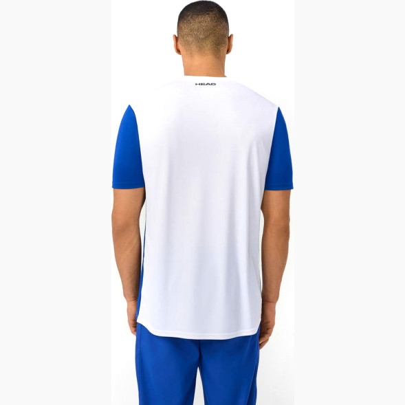 Футболка мужская HEAD Club 25 Tech T-Shirt M 811725-ROWH-S, р S, полиэстер, бело-синий