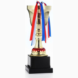 Кубок 185А, зол., триколор, подставка пластик, 28 × 17 × 10 см