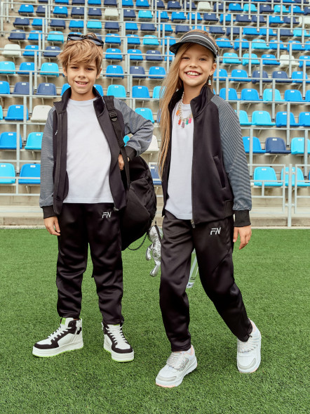 Спортивный костюм для девочек FN Dynamic Kids Girls (Black/Grey)