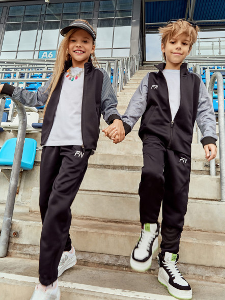Спортивный костюм для девочек FN Dynamic Kids Girls (Black/Grey)