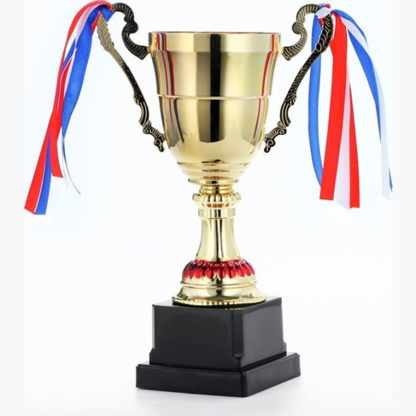 Кубок 185В, зол., триколор, подставка пластик, 26 × 16 × 8.5 см