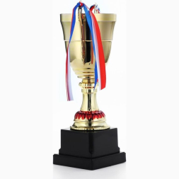 Кубок 185В, зол., триколор, подставка пластик, 26 × 16 × 8.5 см