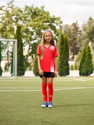 Детская футбольная форма KELME S/S Football Set Kid (Red/Black)