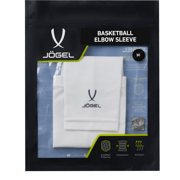 Рукав баскетбольный JÖGEL ELBOW SLEEVE, белый