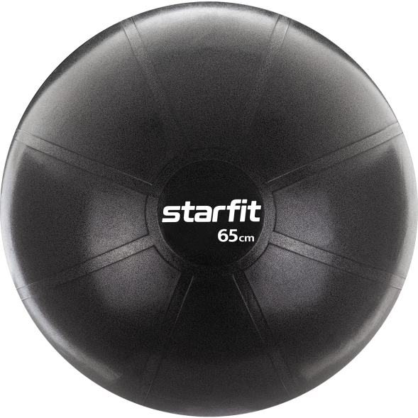 БЕЗ УПАКОВКИ Фитбол STARFIT GB-107, 65 см, 1200 гр, без насоса, черный, антивзрыв