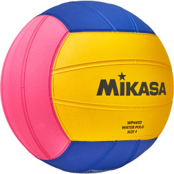 Мяч для водного поло MIKASA WP445D р 4, жен, резина, вес 400-450гр, дл окр-65-67см, желто-сине-розов