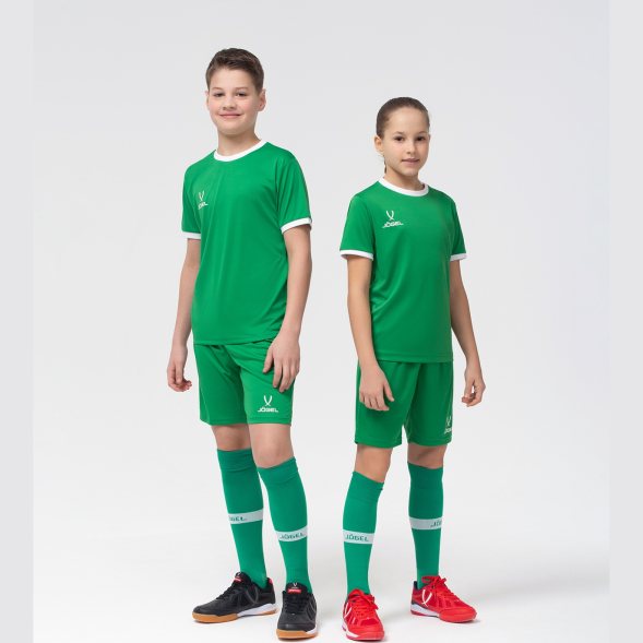 Футболка футбольная JOGEL CAMP Origin, зеленый/белый, детский