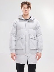 Пуховик KELME Mid Length Down Jacket Grey