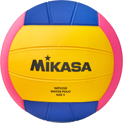 Мяч для водного поло MIKASA WP555D р 5, муж, резина, вес 400-450гр  дл  окр 68-71см, жел-син-роз
