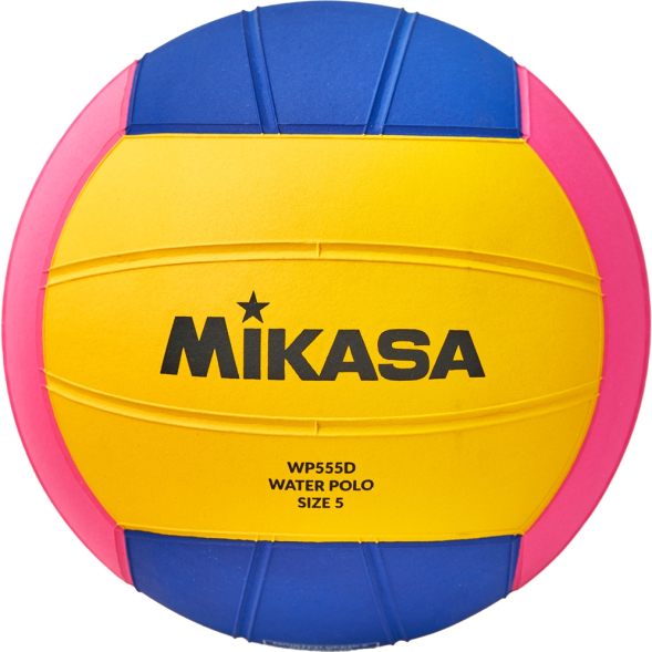 Мяч для водного поло MIKASA WP555D р 5, муж, резина, вес 400-450гр  дл  окр 68-71см, жел-син-роз
