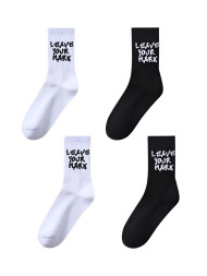 Носки (4 пары) KELME Casual Socks (Pack Of 4 Pairs) (Black/White)